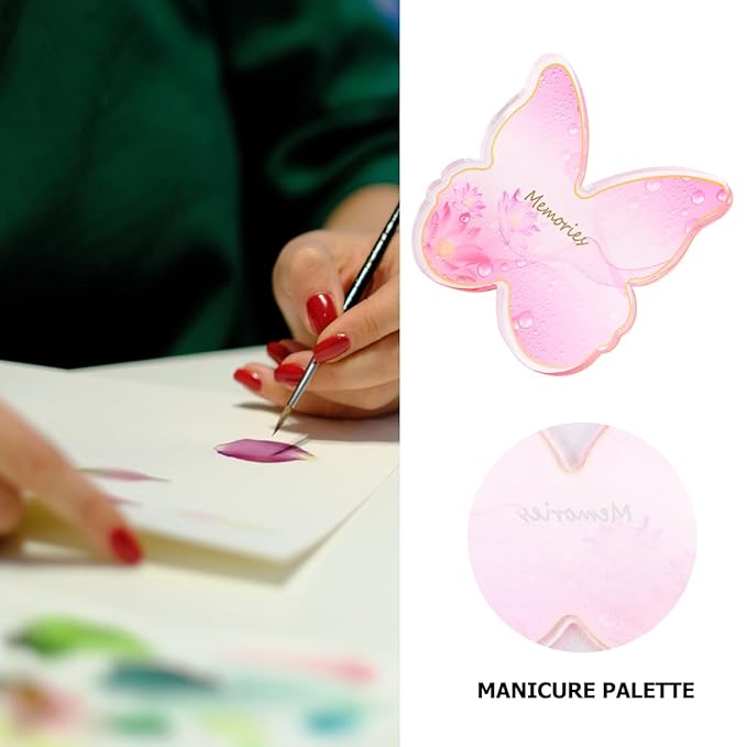 Resin Nail Art Palette: 2PCS Nail Art Palette Makeup Resin Mixing - Makeup Plate Nail Plates for Nail Art Nail Tip Holder Nail Art Display-VivaGrace Women