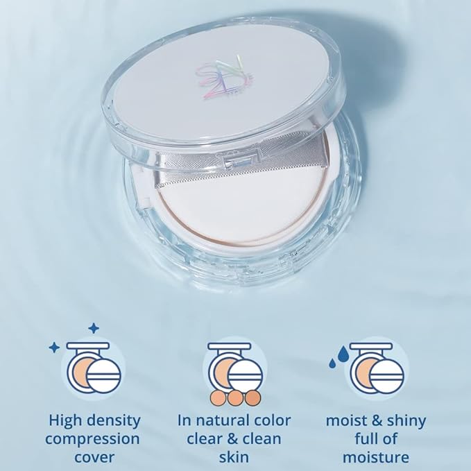 S2ND Zero Fit Matte Cushion Natural Coverage Foundation Air Cushion, Long-Lasting Hydrating Compact (#Pure Light (#17~19))-VivaGrace Women