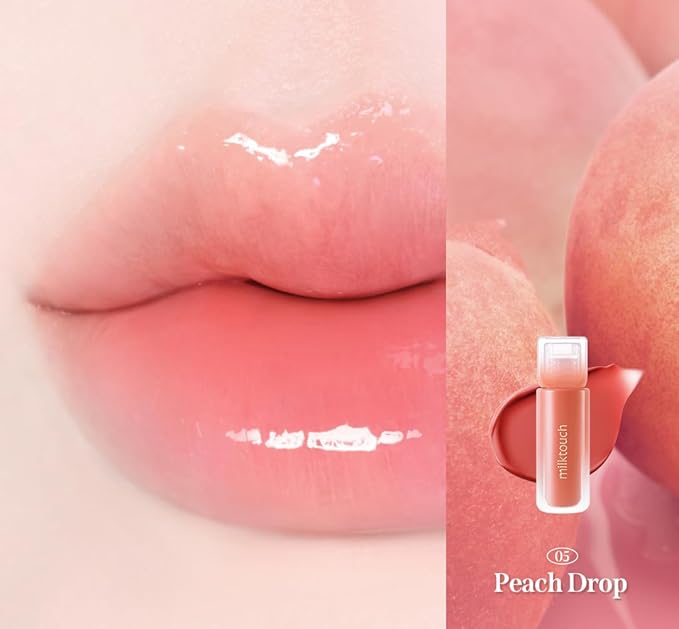 MILKTOUCH Dew Stain Sheer Lip Gloss (05 Peach Drop, 0.14 Fl Oz (Pack of 1))-VivaGrace Women