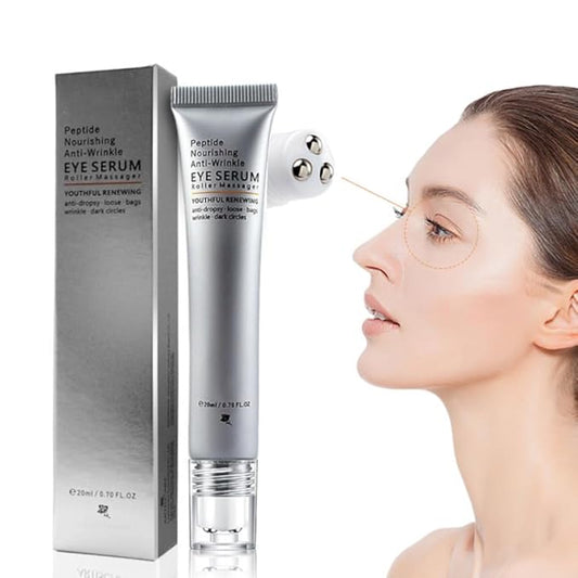 Peptide Under Eye Roller Serum With Roller Balls For Dark Circles And Puffiness | Massage Ball Cream for Fine Lines and Wrinkles | Hydrates Brightens Under Eye Area Restores Skin Firmness (PEPTIDE)-VivaGrace Women