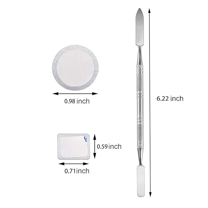Strong 4-layers Empty magnetic palette book palette(White wood grain)+1pcs Makeup Depotting Spatula+50pcs Round Metal Stickers+50pcs Square Metal Stickers-VivaGrace Women
