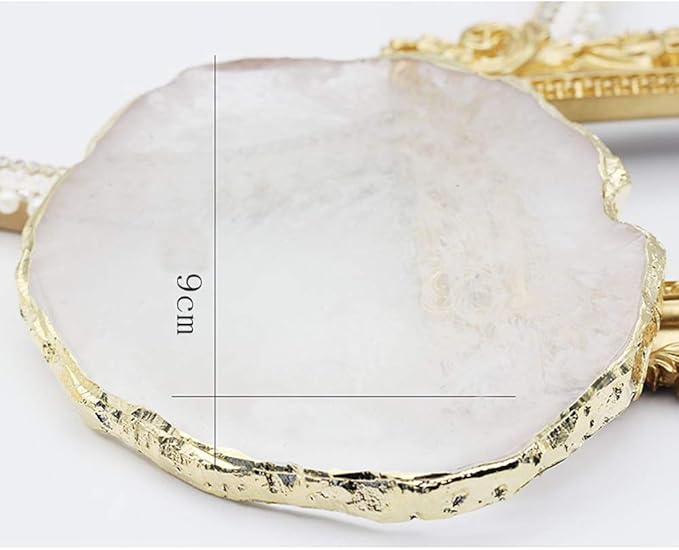 Kalolary Resin Stone Nail Art Palette, Nail Art Cosmetic Mixing Palette Color Mixing Pigment Plate Polish Holder Drawing Color Palette Nail Art Painting Gel Palette Manicure Tool (White)-VivaGrace Women