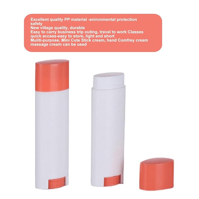 5ml 50Pcs Empty Oval Deodorant Lip balm Tubes Containers Twist-up Refillable Containers for Lipstick,Chapstick,Homemade Lip balm,DIY Deodorants(Pink White)-VivaGrace Women