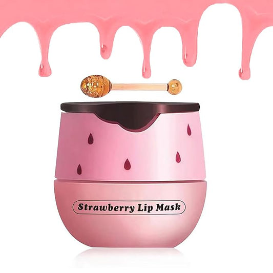 Strawberry Lip Balm Sleeping Lip Mask, Lip Balm with Stick, Lip Scrubs Exfoliator, Day & Night Lip Care - Hydrate Repair Prevent Dry (Strawberry)-VivaGrace Women