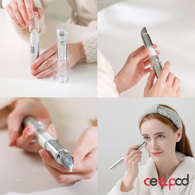 Wrinkleless Perfector & Galvanic Wrinkleless Cream - Galvanic Facial Vibration device with Eye Cream Cream 2 ea. (0.68 fl. oz. for each) - for Anti-Aging, Anti-Wrinkle, and Eye Brightening-VivaGrace Women