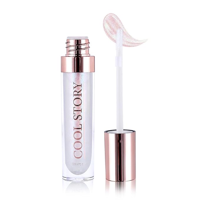 GECOMO Colorful Explosive Pearlescent Lip Gloss 3D Multifunctional Fine Glitter Chameleon Lip Gloss Polarized Diamond Makeup, Magic Big Brush Color Changing Lip Oil(101# COLORFUL FLASH)-VivaGrace Women