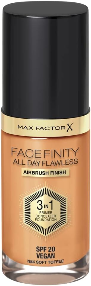 Max Factor Facefinity 3-in-1 All Day Flawless Liquid Foundation, SPF 20-84 Soft Toffee, 30 ml-VivaGrace Women