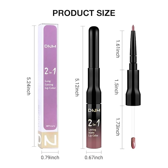 evpct 1Pcs Mauve Matte Lip Liner Stain Liquid Lipstick Makeup Set for Women, Mauve Lip Stick Liner Combo Long Lasting Waterproof, labiales matte mate larga duracion Long Wear 24 hours Lipstick, 34-VivaGrace Women