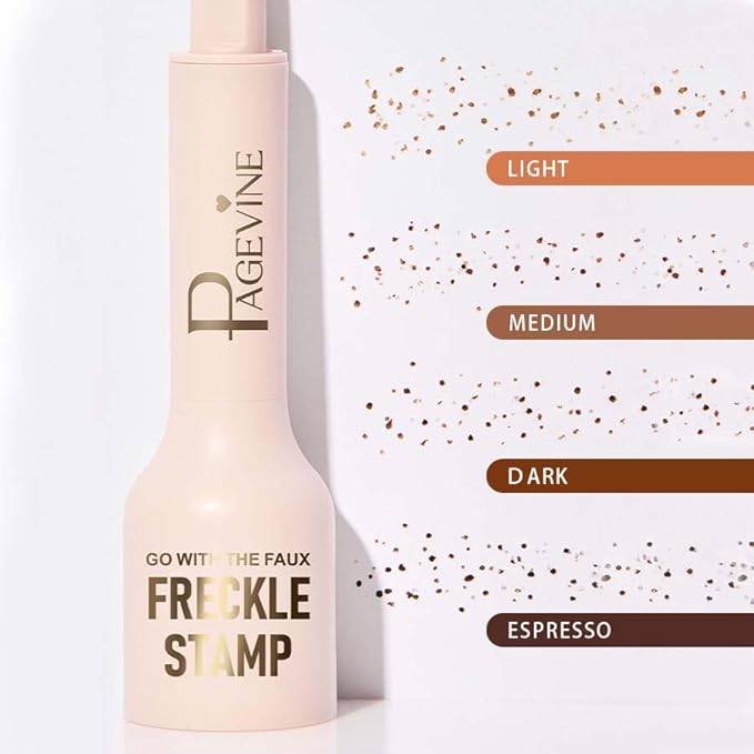 Upgrade Freckle Pen Stamp– Waterproof Faux Fake Freckles Makeup Tool, Natural-Looking Freckle Maker & Spray with Multi-Prong Precision Stamp Head, Long-Lasting Sunkissed Makeup (DARK)-VivaGrace Women