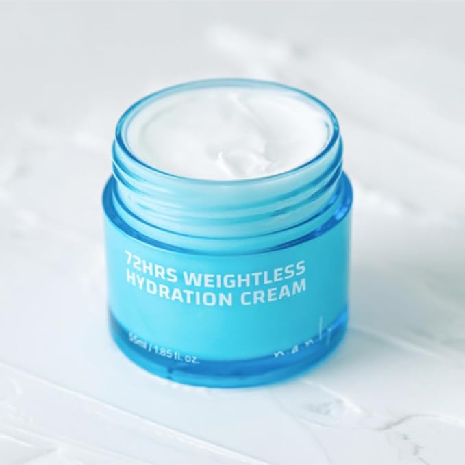 72 Hours Weightless Hydration Cream, Moisturizing Daily Face Cream, Vegan and Cruelty Free, Soothing and Brightening, All Skin Types, Korean Skin Care (1.85 fl.oz.)-VivaGrace Women