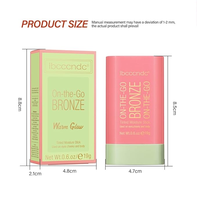 UNYOKE Soft Creamy Highlighter Blush Stick,Smooth Shimmer Bronzer Stick,Long Lasting Waterproof Blush Illuminator Luminizer,Blendable Natural Glow Makeup Cream Blush Highlight 0.6 Oz(03# Rich Glow)-VivaGrace Women