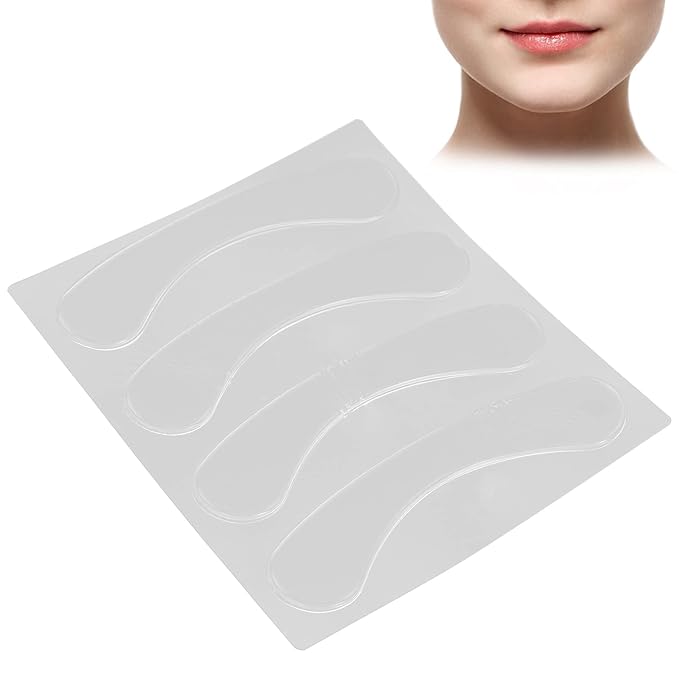 Lip Wrinkle Patches, Reusable Silicone Lip Anti-Wrinkle Pads Transparent for Smoothing Lip Wrinkles (4 Pcs)-VivaGrace Women