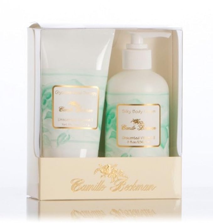 Camille Beckman Hand and Body Duet Set, Silky Body and Glycerine Hand Cream, Vitamin E Unscented-VivaGrace Women