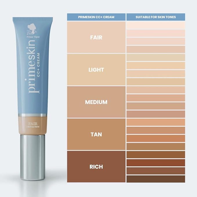 Primeskin Cc Cream for Older Women,Korean Cc Cream, Self Adjusting for Mature Skin, Satin Skin Korean 1.69 Fl Oz/50ml (TAN)-VivaGrace Women