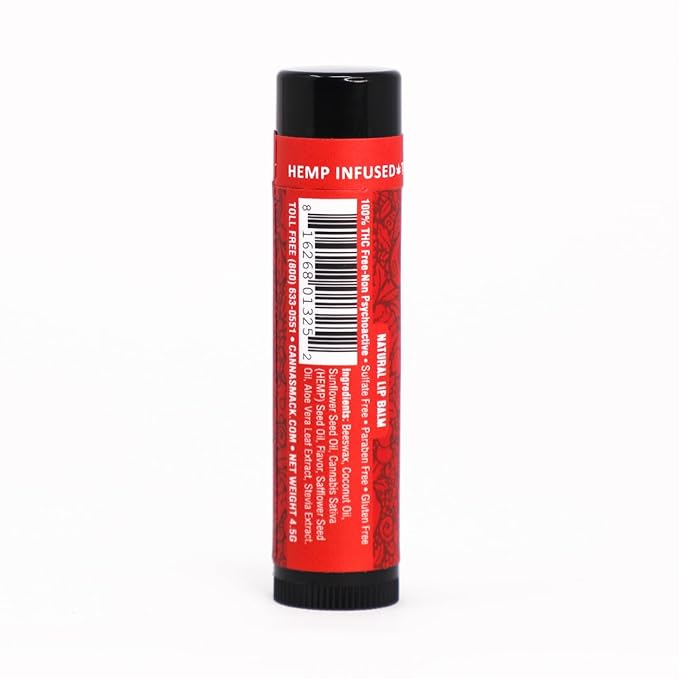 CannaSmack Natural Hemp Lip Balm - Cherry Flavor-VivaGrace Women