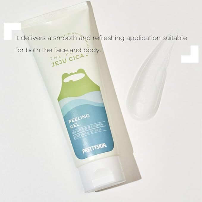 The Pure Jeju Cica Exfoliating Face Wash Peeling Gel 5.07fl.oz.(150ml) with Centella Asiatica Extract (Peeling Gel)