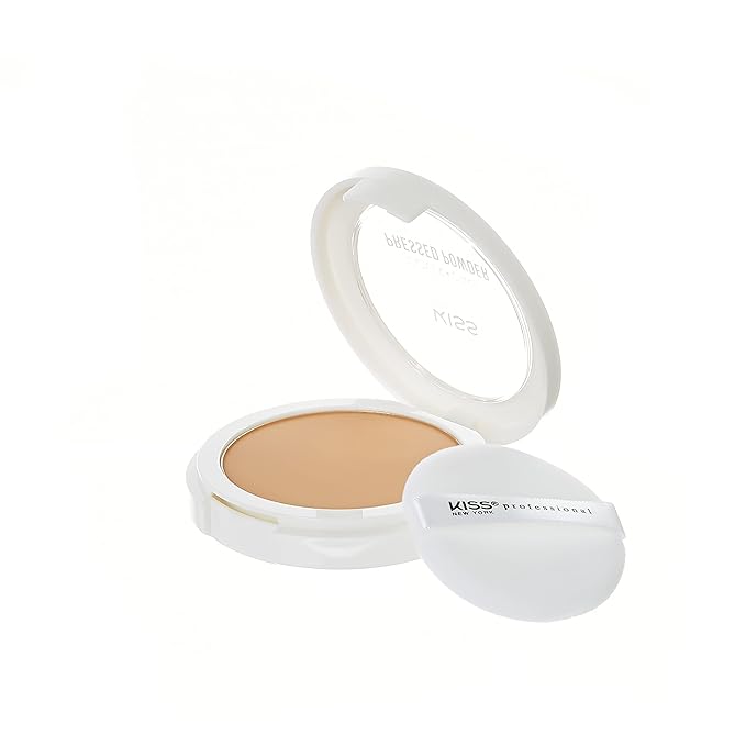 KISS Cover and Care Acne Control Pressed Powder Shine Free Face Light Weight Makeup Setting Powder - APP328 (Honey Beige)-VivaGrace Women