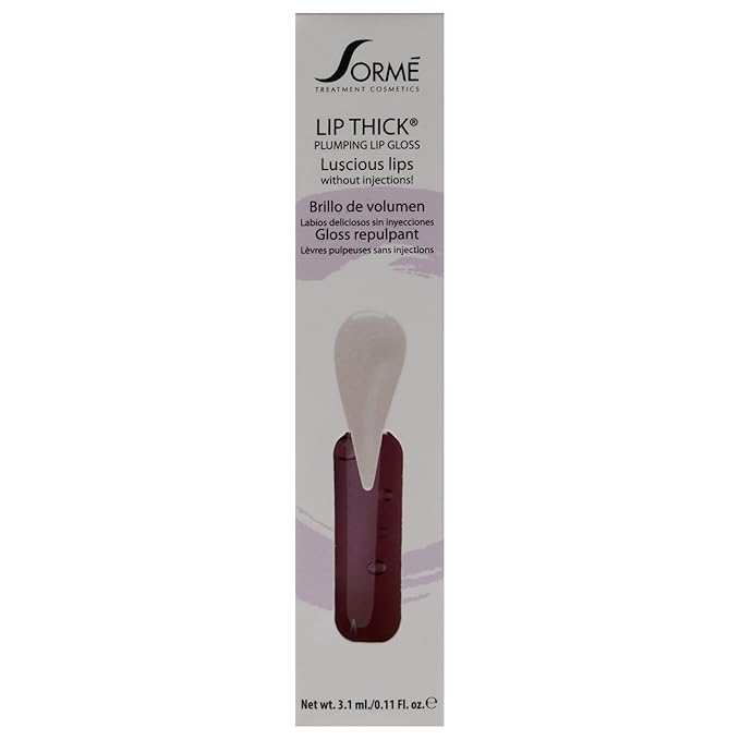 Sorme Cosmetics LipThick Plumping Gloss in Clear | Hydrating Plumping Lip Gloss Enriched with Vitamins and Botanicals | Lip Plumping Gloss with Maxi-Lip Peptides | Cruelty-Free Lip Makeup-VivaGrace Women