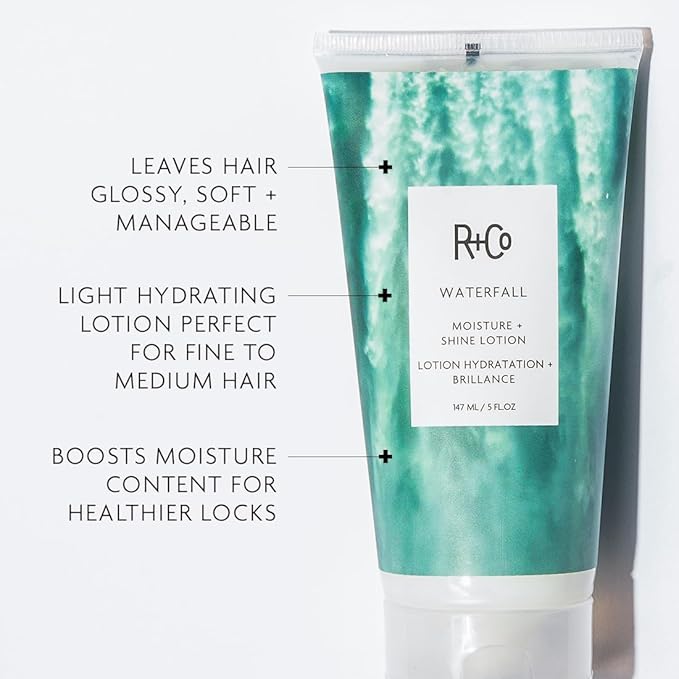 R+Co Waterfall Moisture and Shine Lotion | Lightweight Hair Hydration + Softness | Vegan + Cruelty-Free | 5 Fl Oz-VivaGrace Women