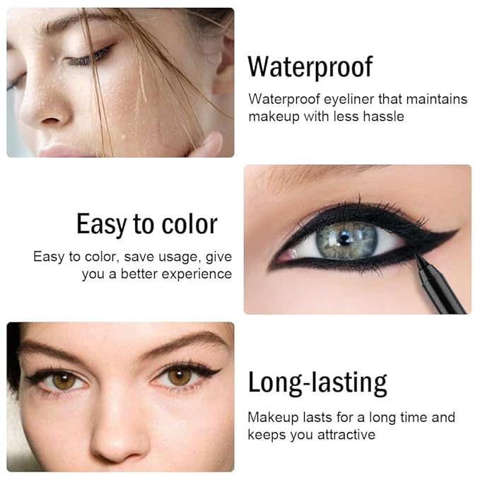 evpct Natural Black Gel Eyeliner Pencil for Women Waterline Waterproof Smudge Proof Eye Makeup Liners, Black Mascara Eye Liner Gel Liner Eyeliner with Sharpener delineador de ojos contra el agua 01