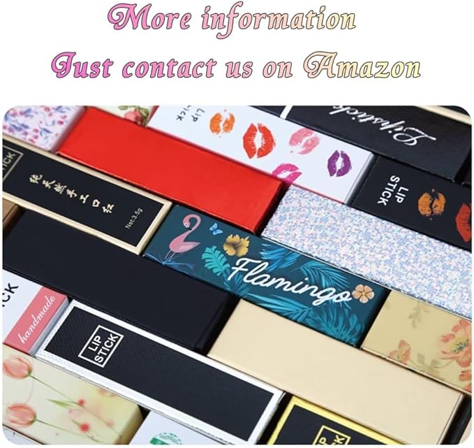 ANZKA 50 Pcs Lip Balm Boxes Packaging, 6.8x1.8x1.8cm Wrapping Box for 0.15Oz Lipbalm Containers Tubes, 5.5ml DIY Lipsticks Black Package Boxes-VivaGrace Women