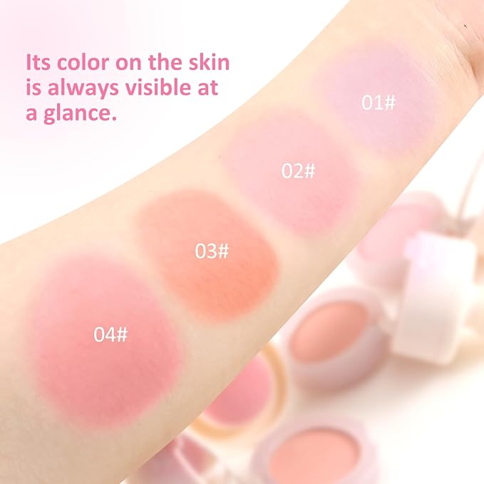 Boobeen Blush Compact for Face, Matte Powder Blush for Cheeks Powder Palette, Nude Light Blush with Puff, Blusher Makeup for a Radiant, Natural Glowing-VivaGrace Women