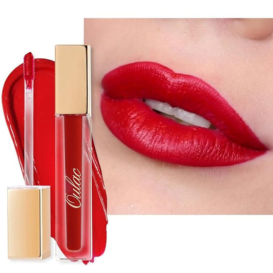 Oulac Red Matte Lipstick for Women, Classic Red Lip Stain Long Lasting Waterproof, No Transfer, Creamy High Pigmented Formula with Rose Oil, Vegan & Cruelty-Free, M02-VivaGrace Women