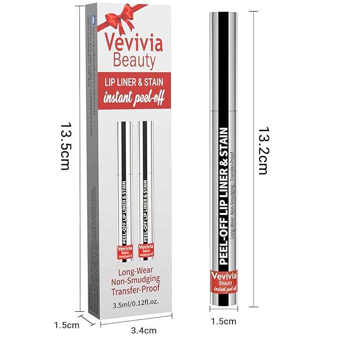 2pcs Lip Stain Peel Off - Lip Liner Stain Long Lasting Waterproof,2-in-1 Lip Liner with Tweezer Nude Matte,Non-Stick Cup,Highly Pigmented,Natural Finish,Stay On All Day,Perfect for Gift (Cocoa+Coffee)-VivaGrace Women