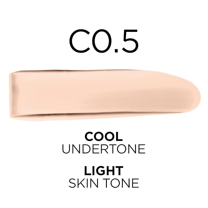 L'Oreal Paris True Match Super-Blendable Foundation, Medium Coverage Liquid Foundation Makeup, C0.5, Light, 1 Fl Oz-VivaGrace Women