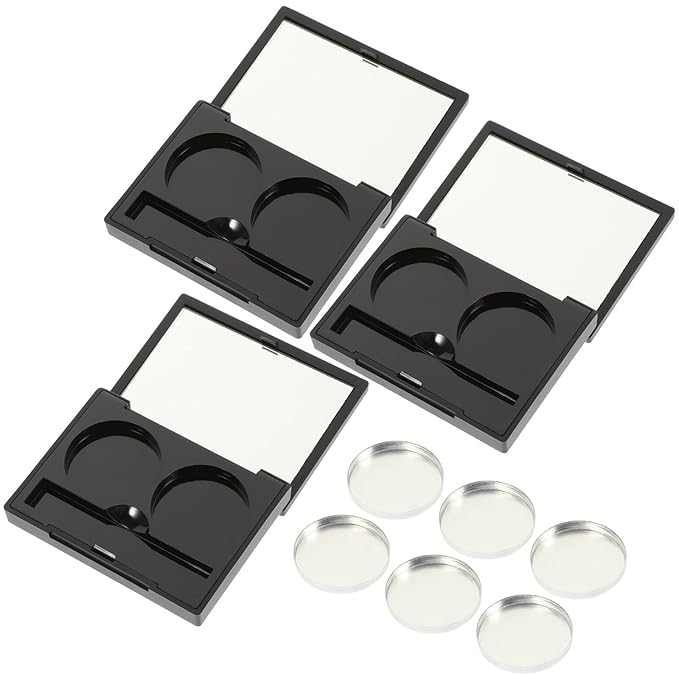 Empty Magnetic Eyeshadow Makeup Palette with 2Pcs Round Metal Pans,Magnetic Makeup Palette, Empty Makeup Palette,Aluminum Blush Empty Magnetic Eyeshadow Case,Customizable Beauty Organizer