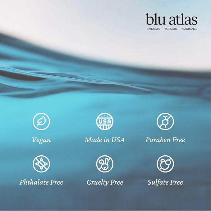 Blu Atlas Men's Natural Shampoo – Organic, Sulfate-Free, Paraben-Free – Deep Cleansing & Hydrating – Classic Scent (Bergamot, Sage, Patchouli) – Made in America– 32 oz-VivaGrace Women