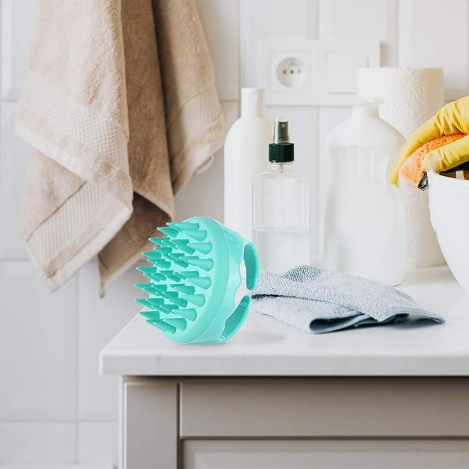BTYMS Hair Shampoo Brush, Scalp Massager Silicone Scalp Scrubber Hair Washing Brush - Green-VivaGrace Women