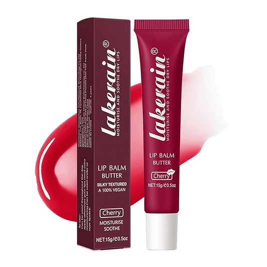Lip Butter Balm, Day/Night Hydrating Lip Mask, Moisturizing Lip Balm Butter, Ultra-Nourishing Lip Care Moisturizer, Lip Butter Gloss Shine Lip Glow Oil Makeup#5 Cherry-VivaGrace Women
