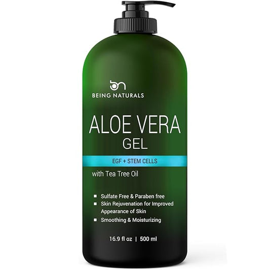 Aloe vera Gel - from 100% Pure Organic Aloe Infused with EGF, Stem Cell, Rosemary Oil - Natural Raw Moisturizer for Face, Body, Hair. Perfect for Sunburn, Acne, Razor Bumps 16.9 fl oz-VivaGrace Women
