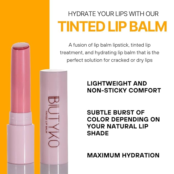 Lip Balm Hydrating for Dry and Chapped Lips Tinted Subtle Color Non-Sticky Juicy Finish | Pink, 1 Count (Pack of 1)-VivaGrace Women