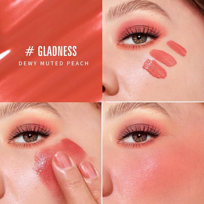 KIMUSE Soft Cream Blush Makeup, Liquid Blush for Cheeks, Weightless, Long-Wearing, Smudge Proof, Natural-Looking, Dewy Finish-VivaGrace Women