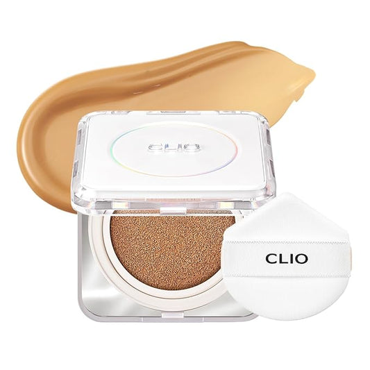 CLIO Kill Cover Founwear Cushion The Original – 20 Shades, Buildable Light to Medium Coverage, Natural Finish, Korean Makeup Foundation, Long-Lasting Skin Fit, 28N WHEAT-VivaGrace Women
