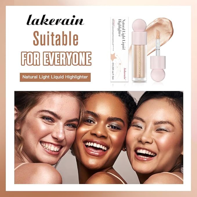 Liquid Highlighter - Luminous Finish Light Liquid Luminizer Makeup Enhanced with Pearl Particles & Botanical Blend, Weightless Dewy Glow for Radiant Skin, Vegan, Cruelty-Free (#01 Moonlight)-VivaGrace Women