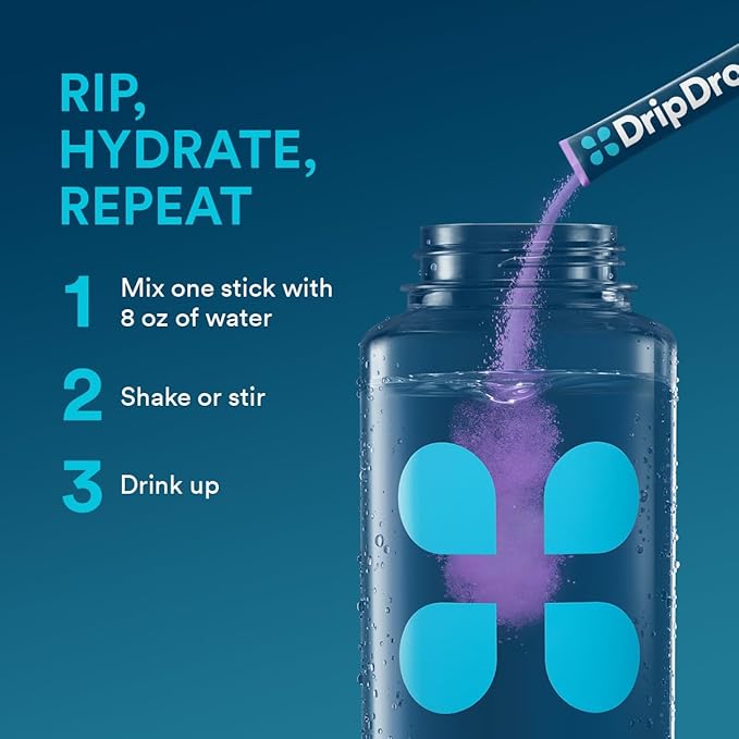 DripDrop Hydration Packets - Grape - Single Serve Electrolytes Powder Drink Mix - Non-GMO, Gluten Free, Vegan - 32 Sticks-VivaGrace Women