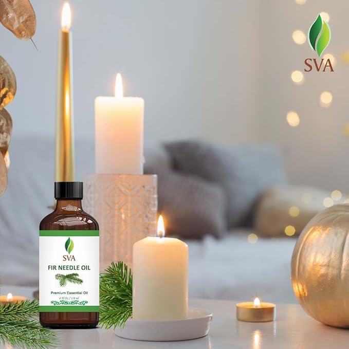 SVA Fir Needle Essential Oil – 4 Fl Oz – 100% Natural Fir Needle Oil - for Diffuser, Hair Care, Face, Skin Care, Aromatherapy, Scalp and Body Massage, Soap and Candle Making – with Dropper-VivaGrace Women