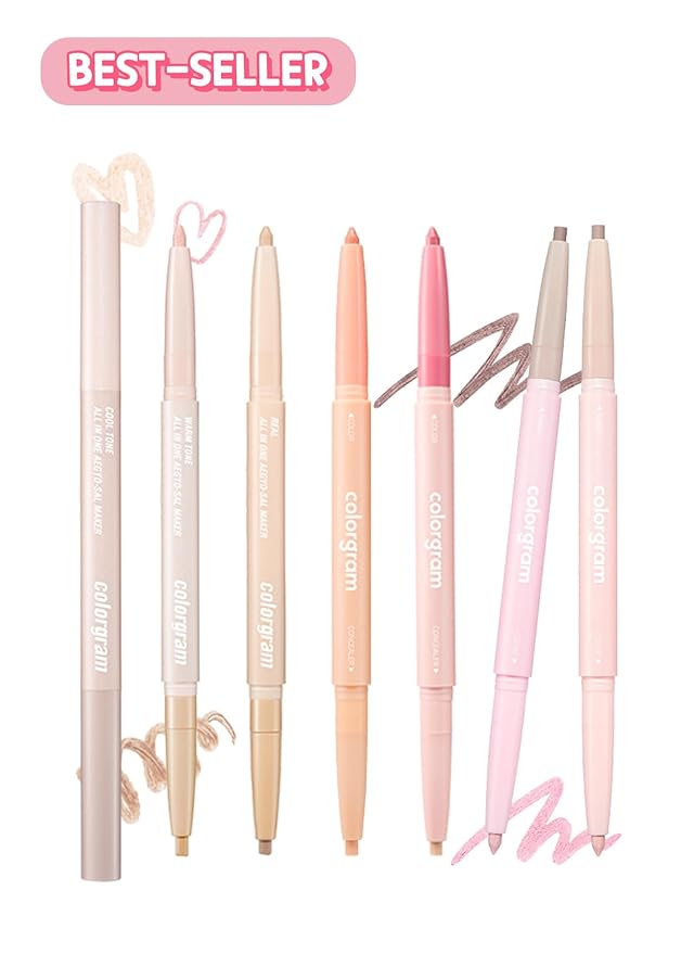 COLORGRAM Under Eye Highlighter Stick - 04 Peach | Silky-Smooth Long-Lasting Highlighter & Contouring Stick for Smudge-Proof, Shining Daily Makeup | K-Beauty Face Highlighters & Luminizers-VivaGrace Women