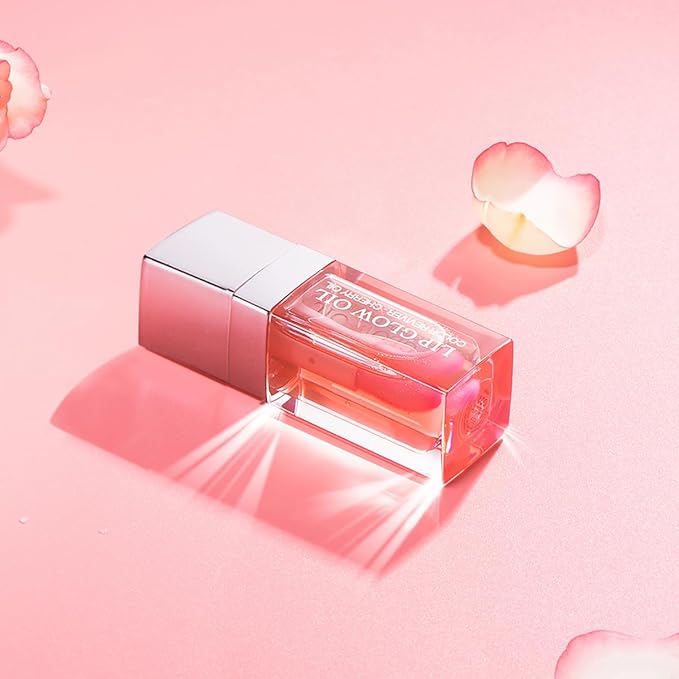 Hydrating Lip Glow Oil Moisturizing Plumping Lip Tint Lip Gloss Transparent Lip Balm Long Lasting Nourishing Repairing Lightening Lip Lines (001# PINK)-VivaGrace Women