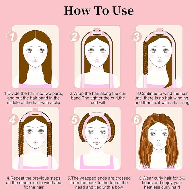 Heatless Curling Rod Headband, Upgraded 60' Extra Long Soft Velvet Hair Curlers to Sleep In, No Heat Curls for Most Hair Types, Includes Directions (Purple, 1 Count)-VivaGrace Women