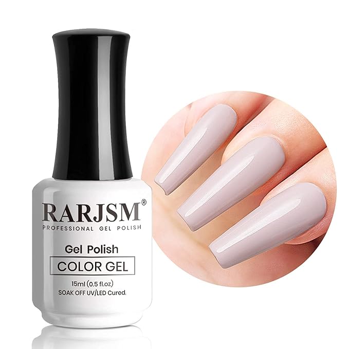 RARJSM Beige Gel Nail Polish, 15ML Neutral GelPolish Skin Tone GelNail Soak Off UV LED Nailpolish Varnish Color Gel Nail Art DIY at Home