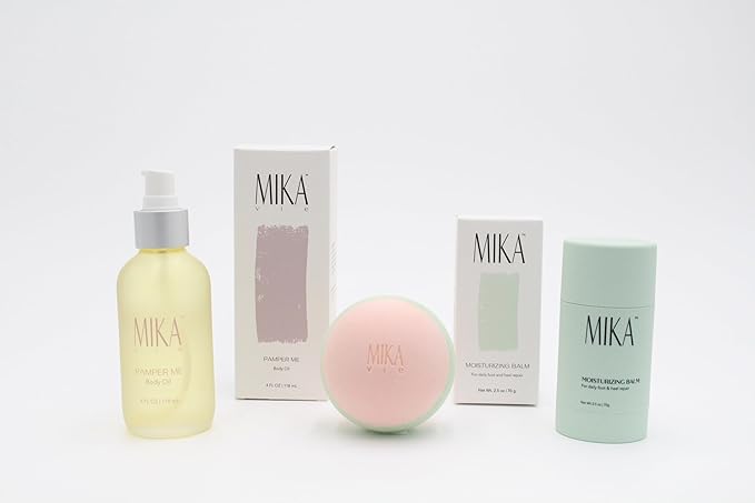 Body Oil Foot Balm Massage Ball | Beauty Kit with Organic Body Oil for Dry Skin Foot Balm for Dry Cracked Feet and Massage Ball | Clean Beauty, Vegan and Paraben Free-VivaGrace Women