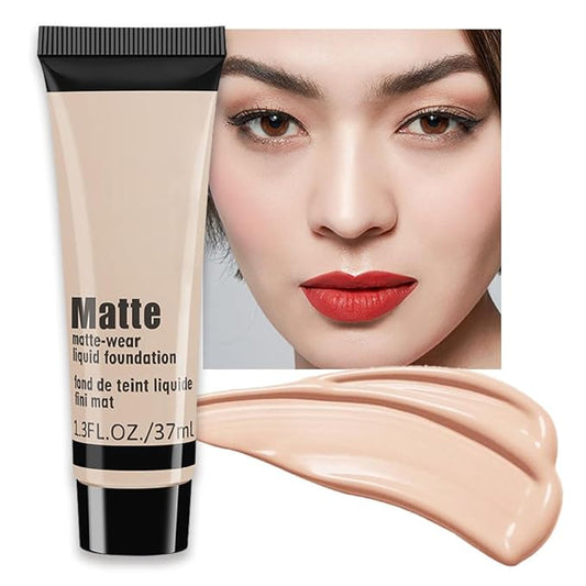 1 Pack Liquid Foundation Cream for Face Makeup,Durable Full Coverage Matte Concealer Make Up,Oil Control & Waterproof Base Primer -1 Fl.Oz-IVORY 6#-VivaGrace Women