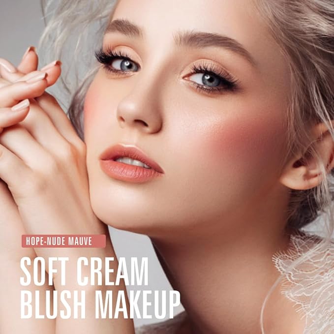 KIMUSE Soft Cream Blush Makeup, Liquid Blush for Cheeks, Weightless, Long-Wearing, Smudge Proof, Natural-Looking, Dewy Finish-VivaGrace Women