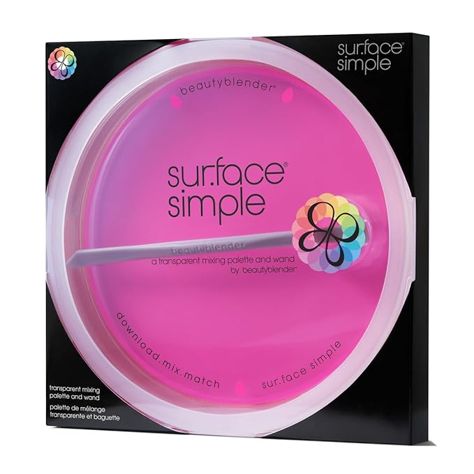 Beautyblender® | Surface Simple Portable Clear Beauty Blender Makeup Mixing Palette, Mix and Match Foundations and Creams, Includes Mixing Makeup Wand-VivaGrace Women