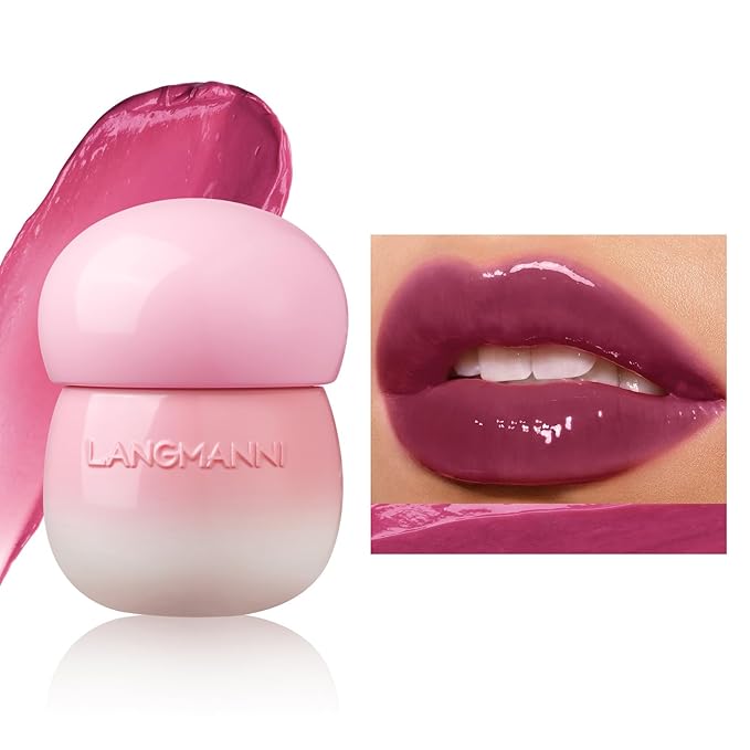 Berry Lip Gloss Hydrating, Plumps, High Glossy, Non-Sticky and Lightweight, Moisturizing, Shiny and Vegan Tinted Lip Gloss, Nourish & Hydrate Glow Glossier Lip Balm Lipstick(6# BERRY)-VivaGrace Women