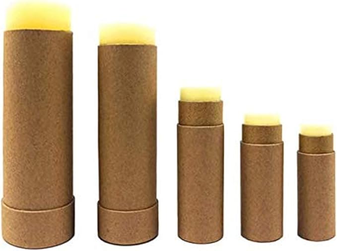 10 Pcs 1oz Cardboard Lip Balm Tubes Kraft Paper Lipstick Tube Empty Lip Gloss Containers Refillable Chapstick Container Round Paper Solid Tube for DIY Cosmetic Samples Lotion Deodorant,Brown-VivaGrace Women